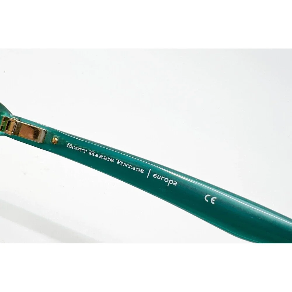 Scott Harris Eyeglass Frames Mens Womens Green V-25 C1 Round Browline 45-20-143